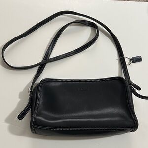 Vintage Coach Black Leather Crossbody Bag